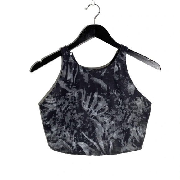 New Lole Burst Up High Neck Light Support Sports Bra - Midnight Garden Black - S - Picture 2 of 7